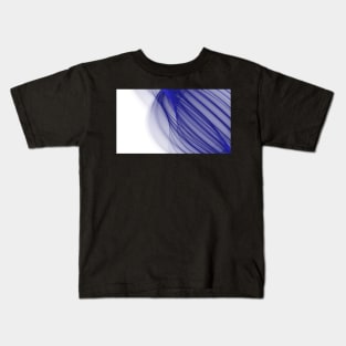 Abstract wave and curved lines illustration blue and white Kids T-Shirt